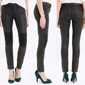 MADEWELL Coated Moto Racetrack Skinny Zip Jeans 26